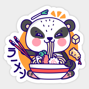 Cute Panda Eat Ramen - Kawaii Sticker